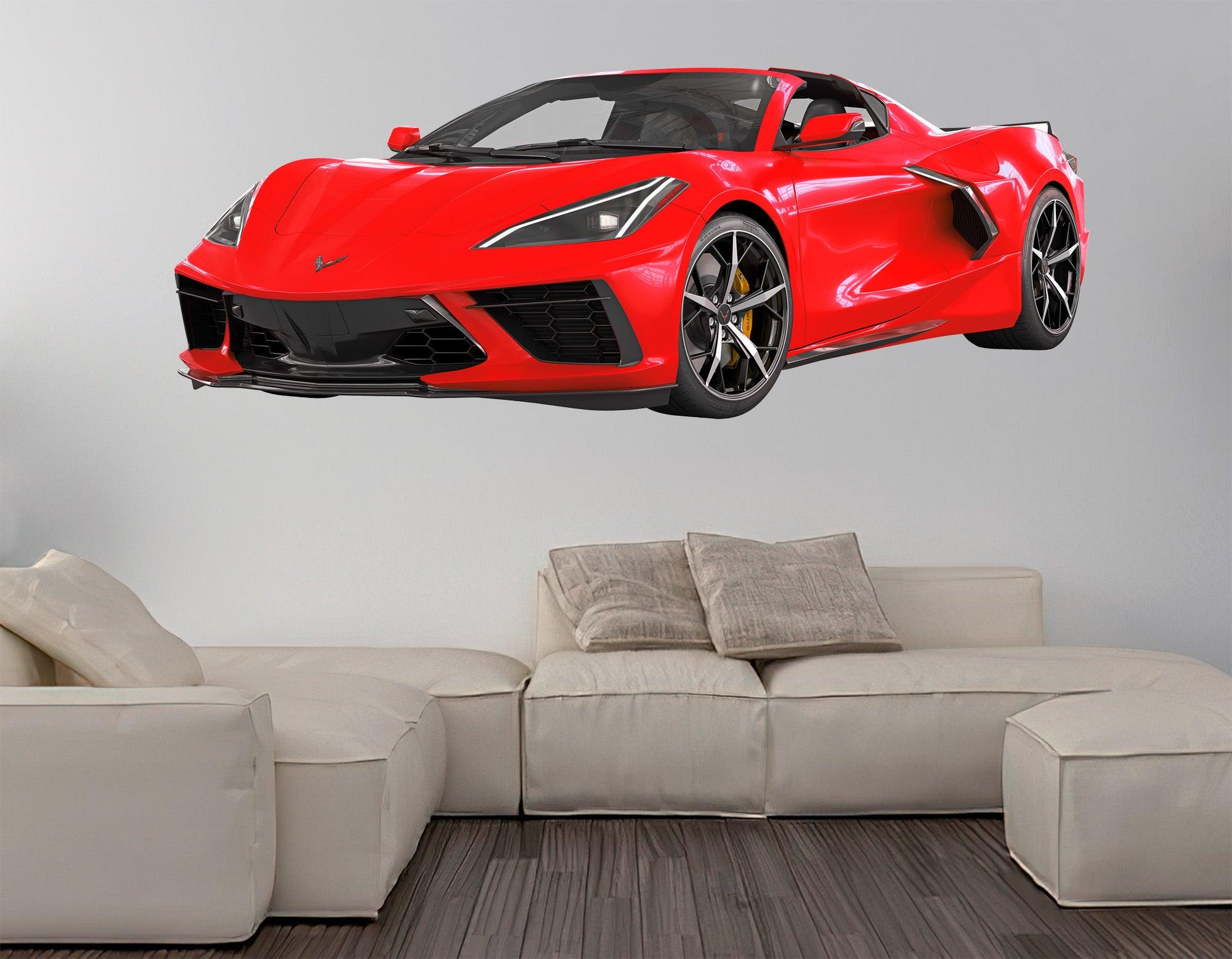 Corvette C8 Stingray Multi Colour, Wall Decal Sticker, Easy to Peel-N-Stick 036