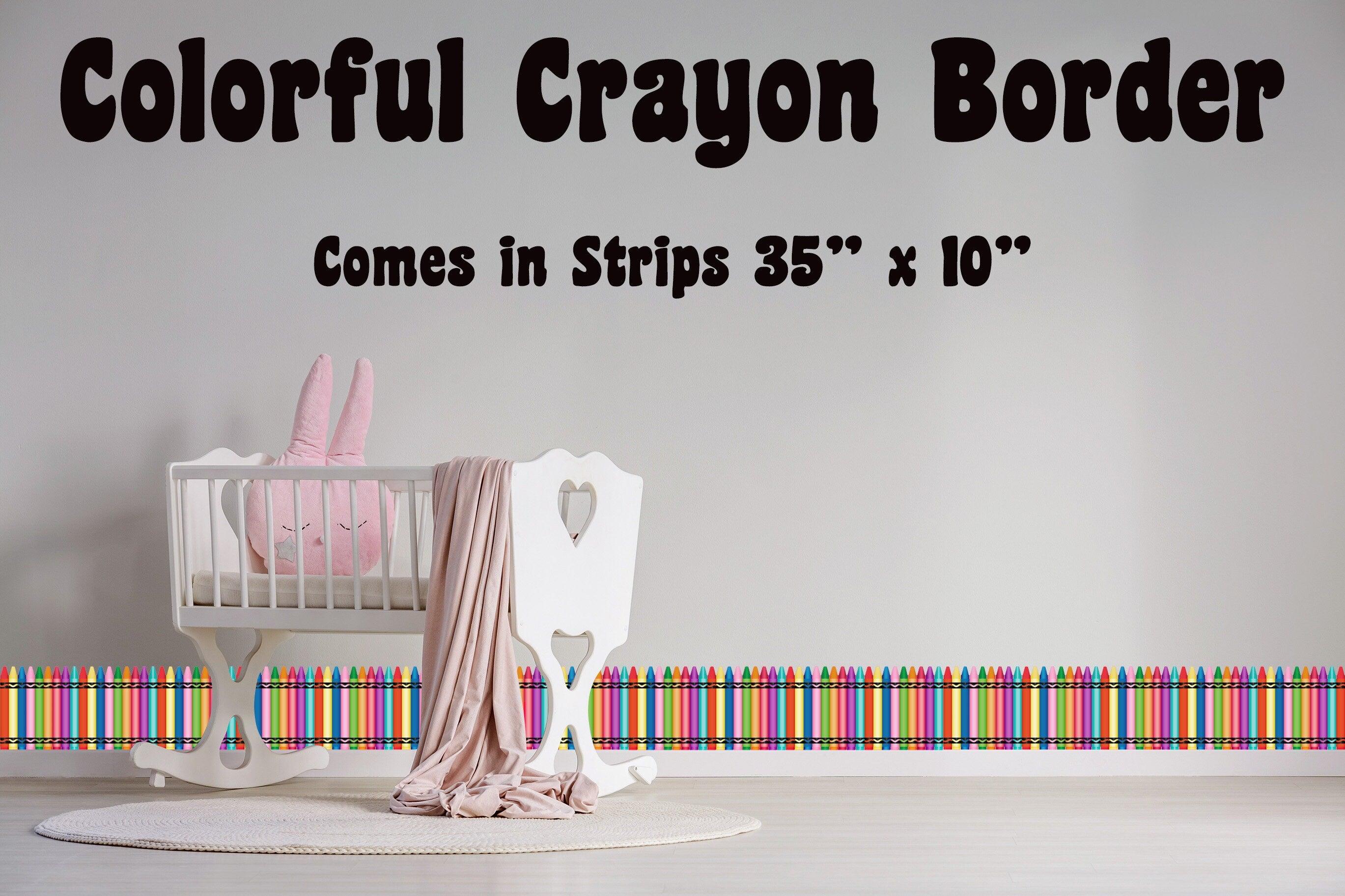 Crayon Fabric Decal for Kids Room, wall mural, Peel-N-Stick, Home Decor
