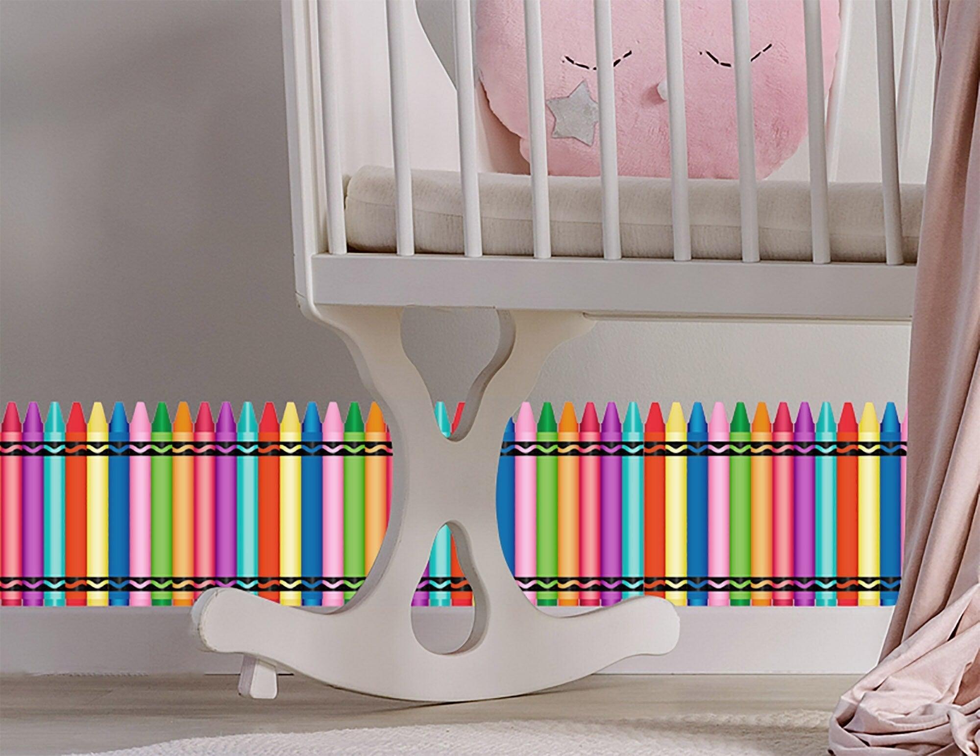 Crayon Fabric Decal for Kids Room, wall mural, Peel-N-Stick, Home Decor