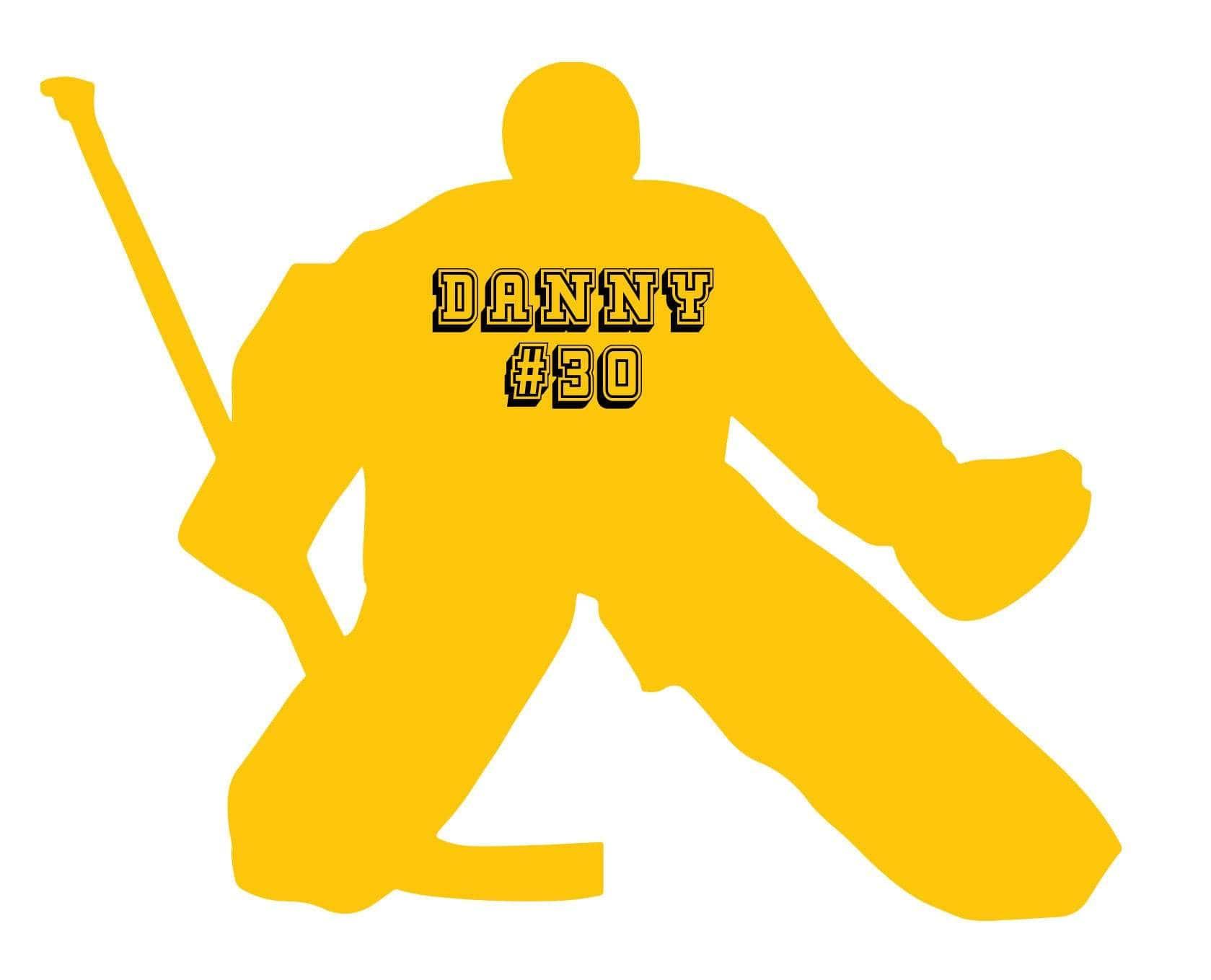 Customizable Hockey Goalie with name Sticker, wall mural, Peel-N-Stick, Home Decor