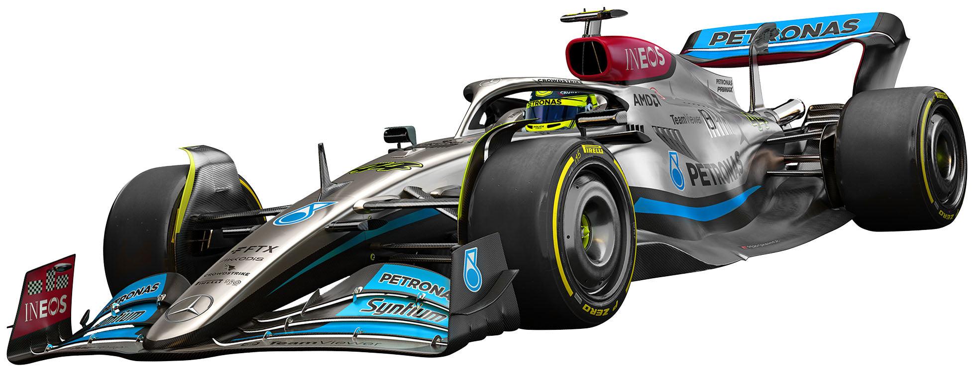 FORMULA 1 F1 Driver Lewis Hamilton, Mercedes 2022 Livery W13 Side View 022