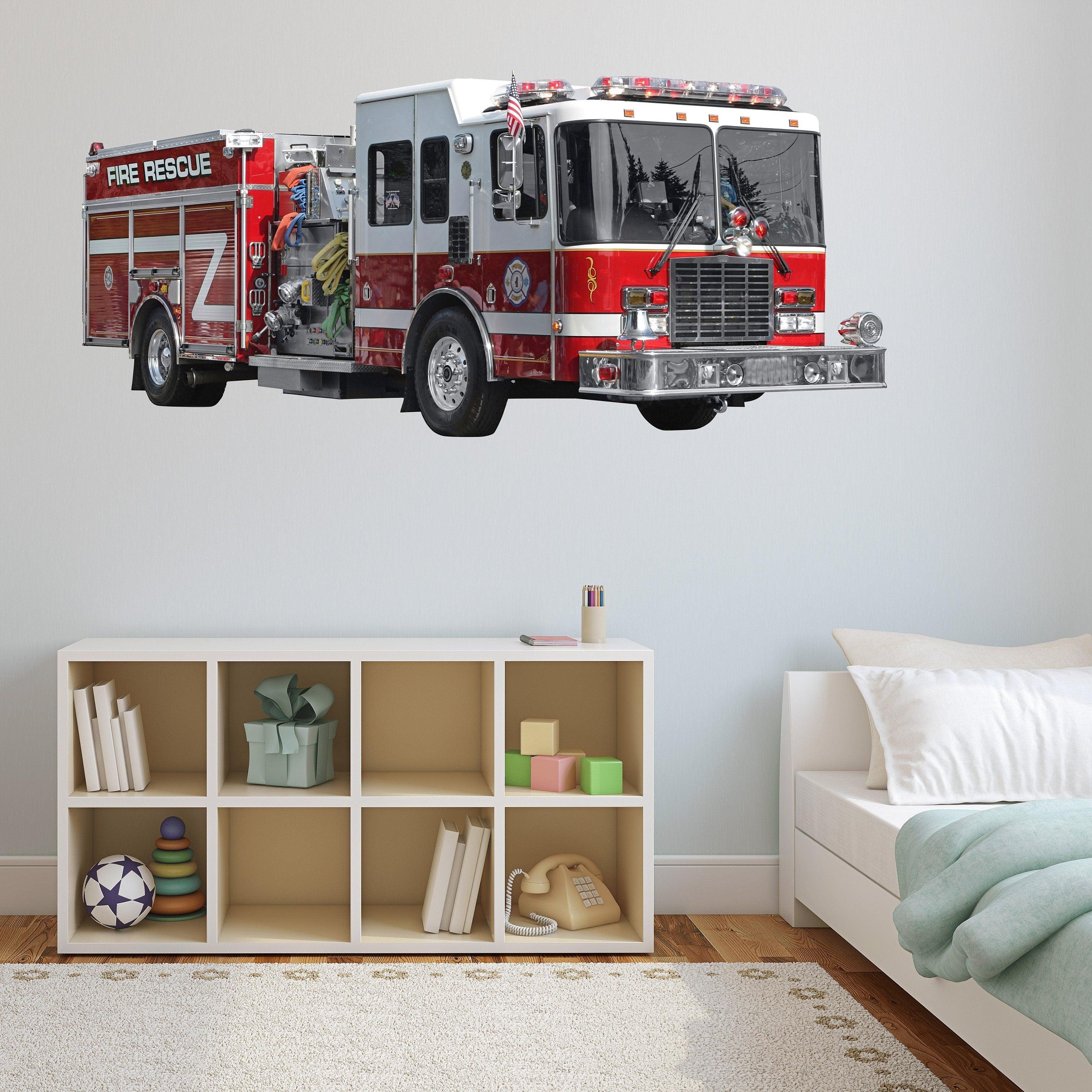 Fire Truck Rescue Wall Decal Sticker