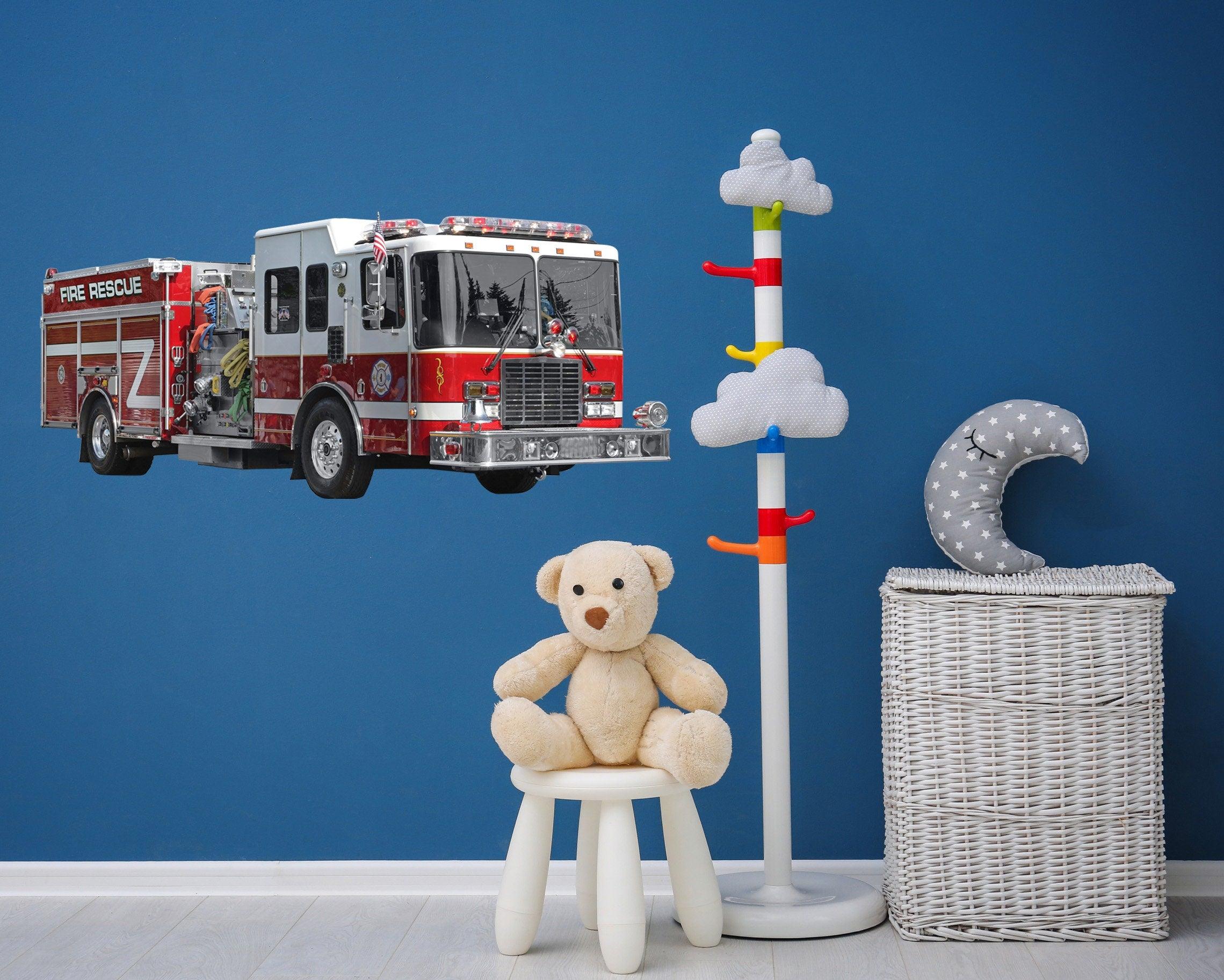 Fire Truck Rescue Wall Decal Sticker