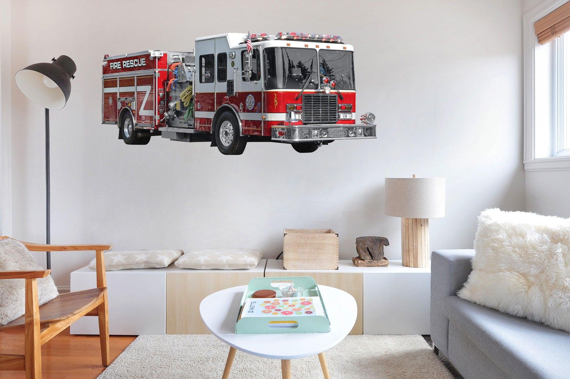 Fire Truck Rescue Wall Decal Sticker