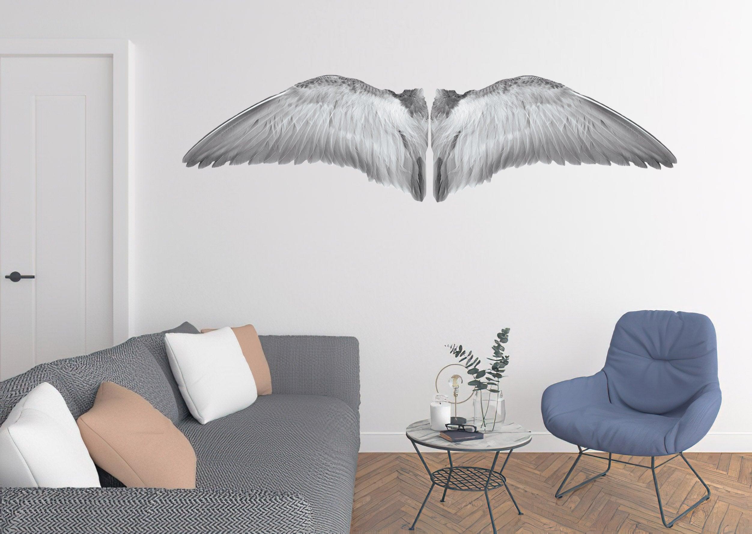Gray Angel Wings Decal