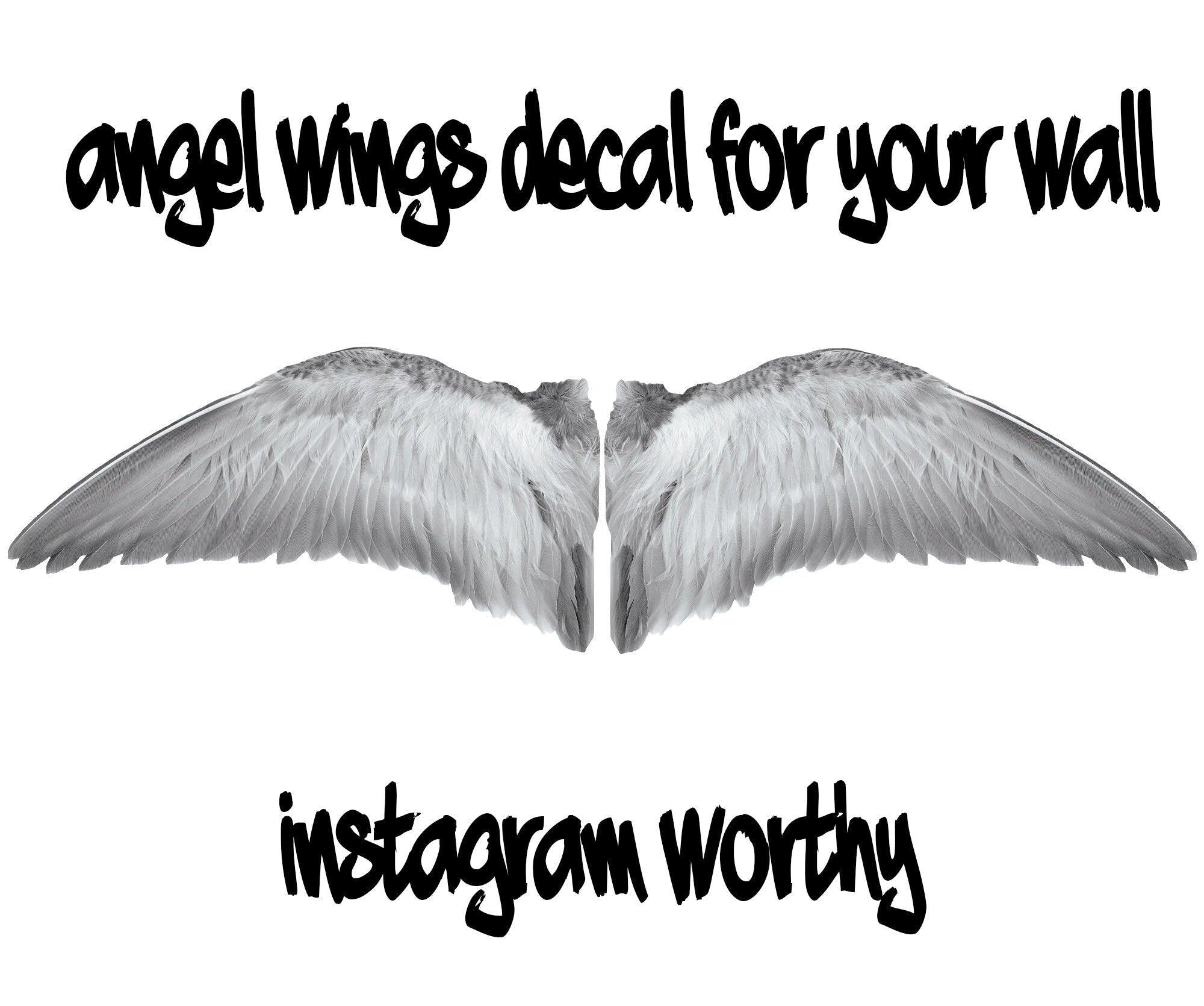 Gray Angel Wings Decal
