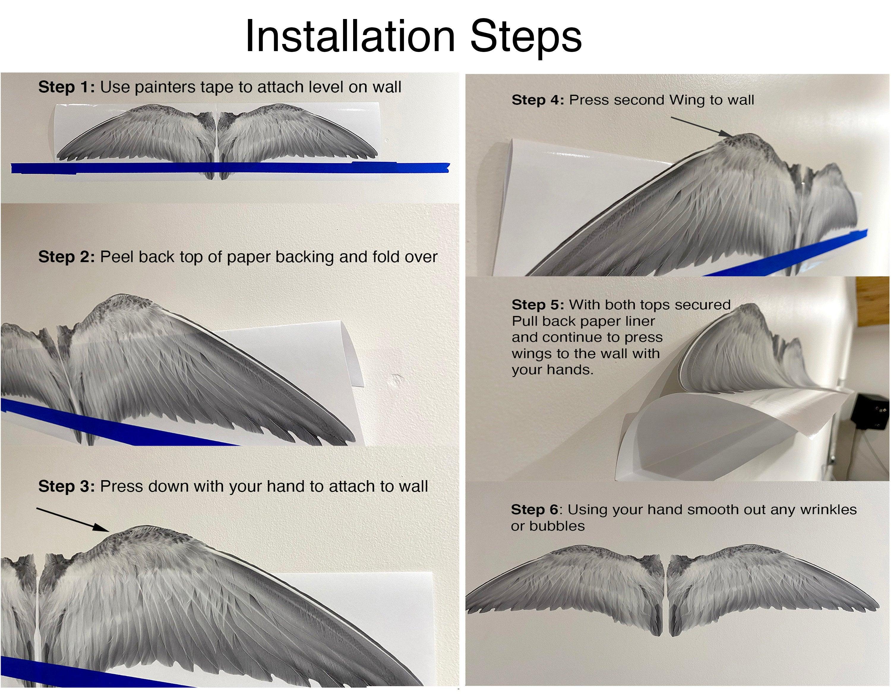 Gray Angel Wings Decal