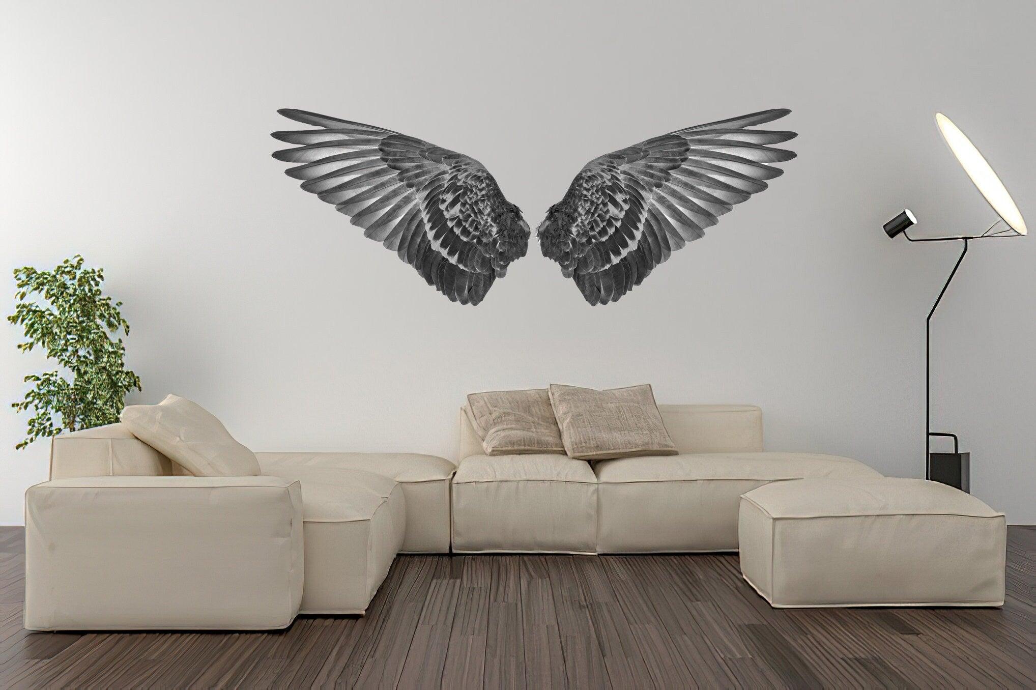 Gray Angel Wings Decal, Street Art, Graffiti, Instagram image,