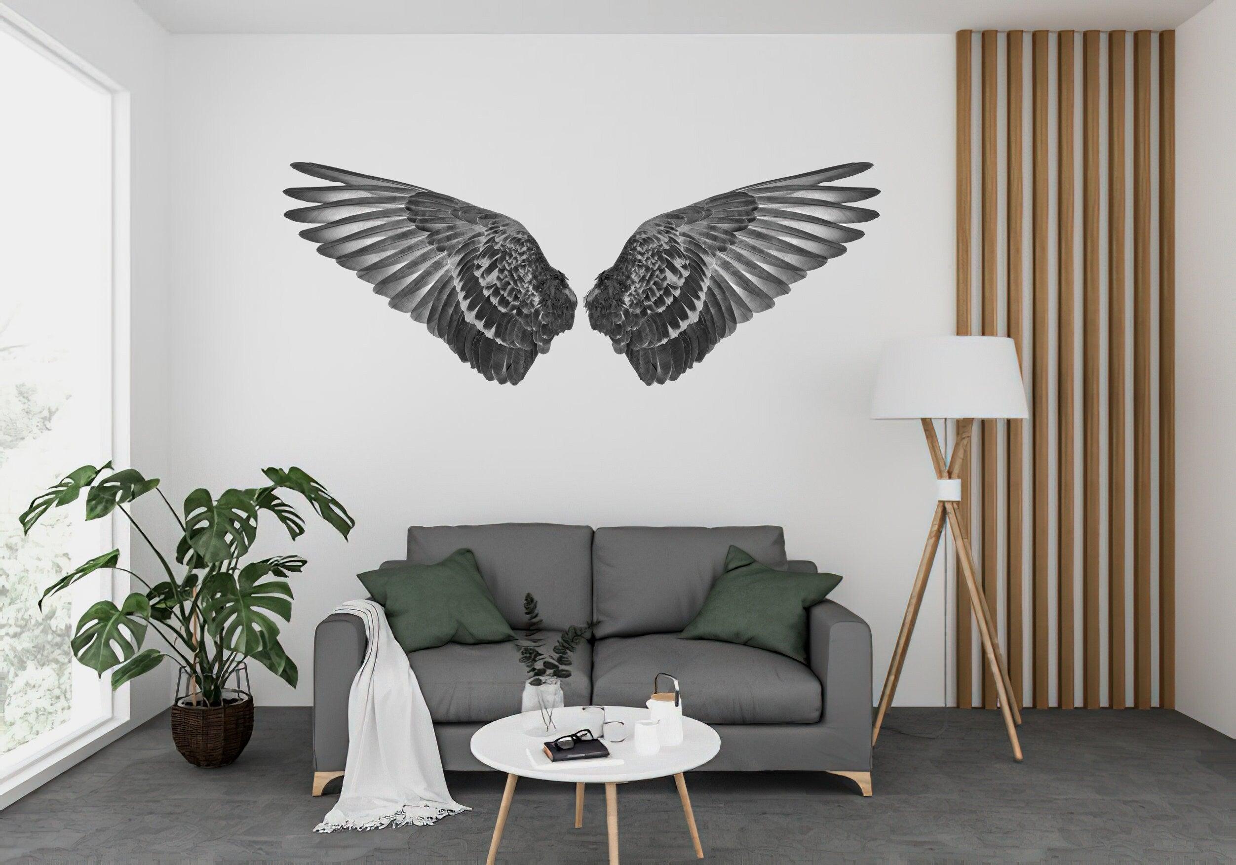 Gray Angel Wings Decal, Street Art, Graffiti, Instagram image,
