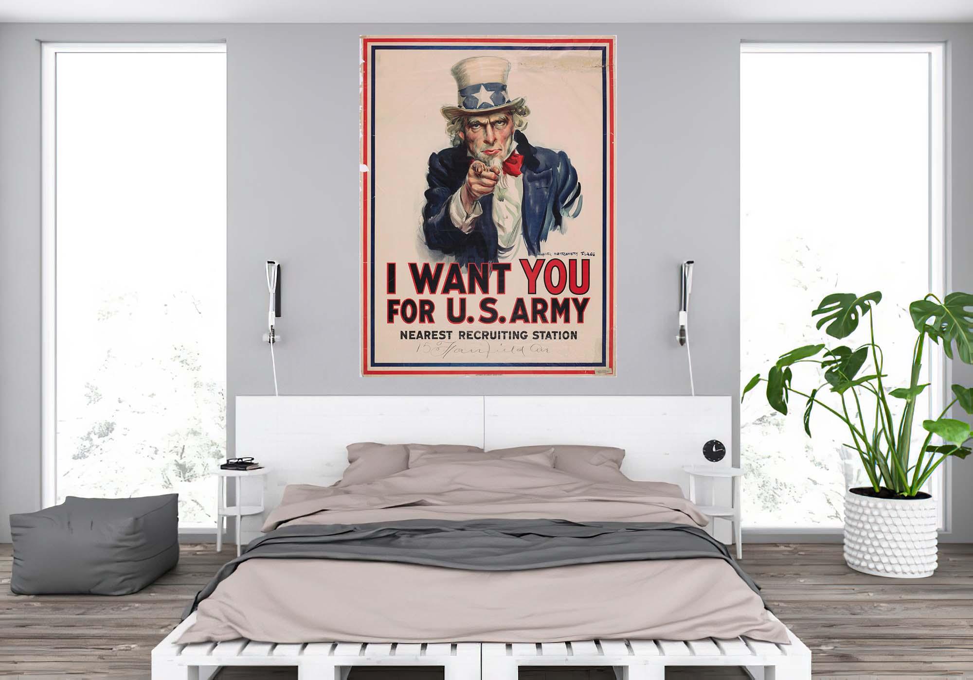CoolWalls.ca diecut I Want You Vintage Poster, Wall Decal Sticker Wallpaper, PEEL-N-STICK, removable anytime. Great for a classroom