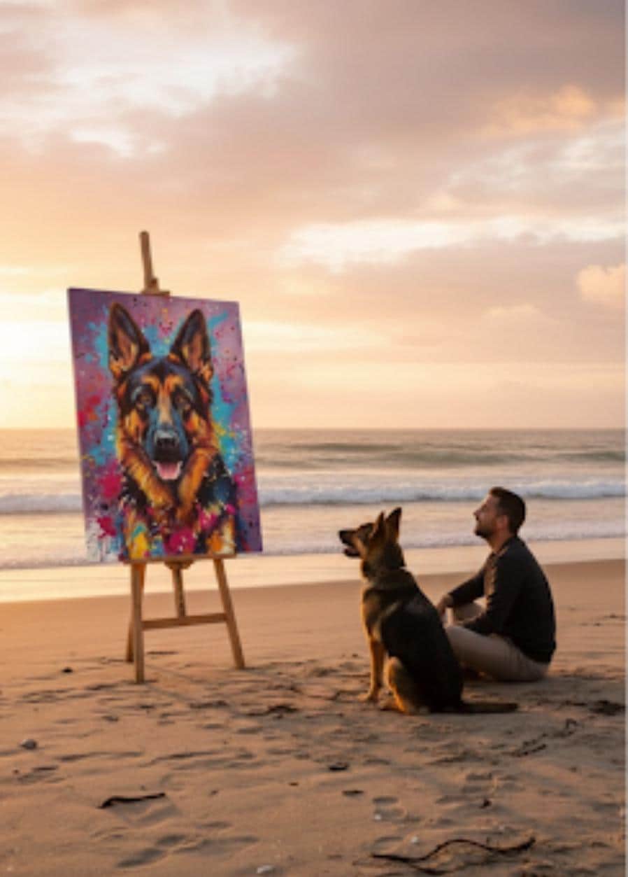 ColorfulPetsCo Custom Abstract Pet Portrait Canvas Poster Wall Art
