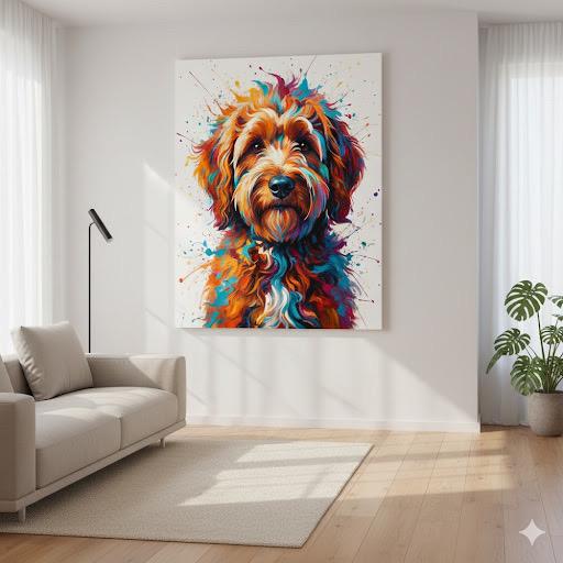 ColorfulPetsCo Custom Abstract Pet Portrait Canvas Poster Wall Art