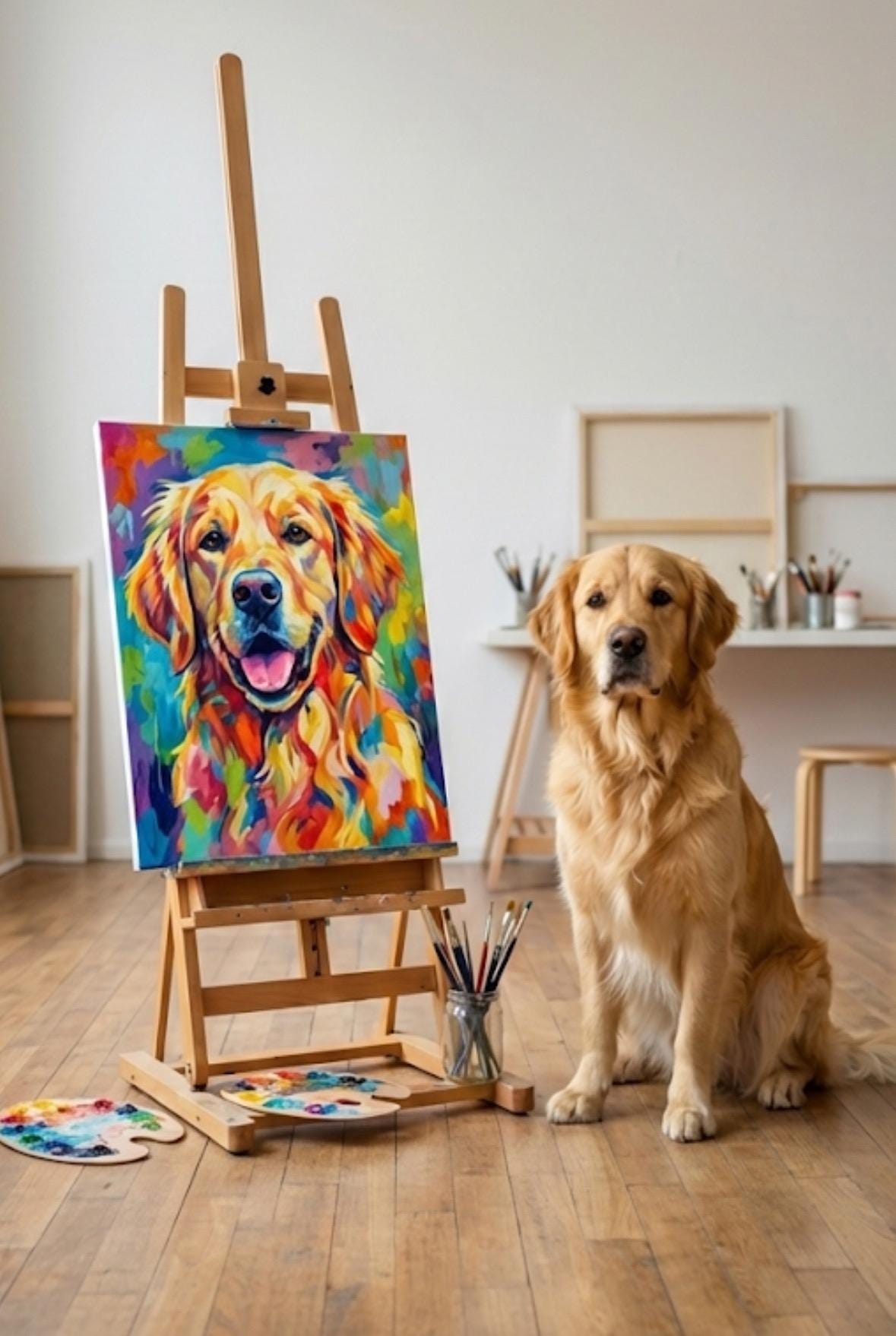 ColorfulPetsCo Custom Abstract Pet Portrait Canvas Poster Wall Art