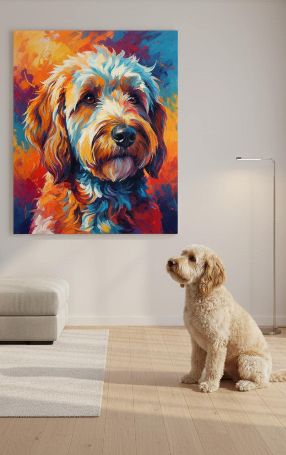 ColorfulPetsCo Custom Abstract Pet Portrait Canvas Poster Wall Art