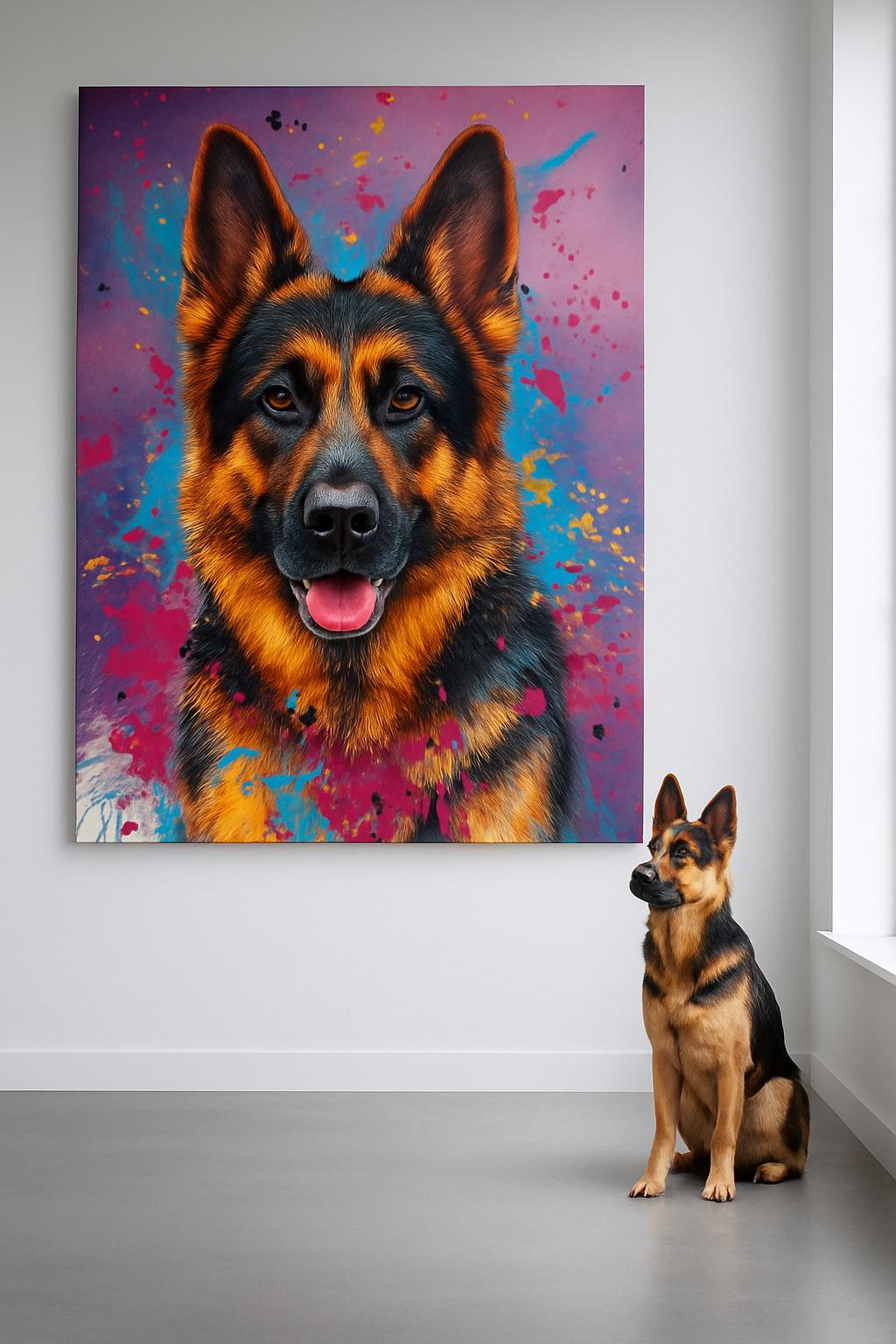 ColorfulPetsCo Custom Abstract Pet Portrait Canvas Poster Wall Art