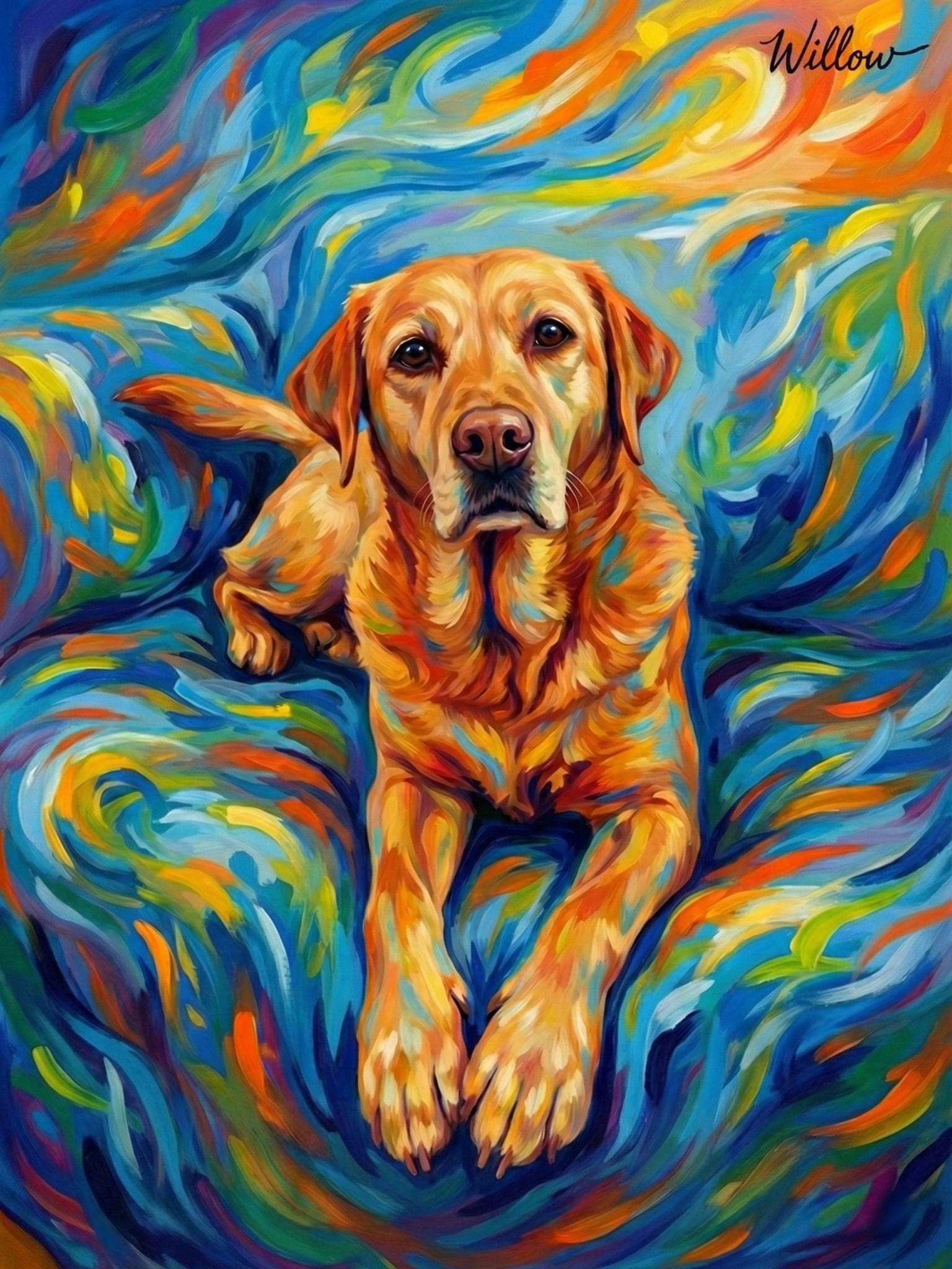 ColorfulPetsCo Custom Abstract Pet Portrait Canvas Poster Wall Art