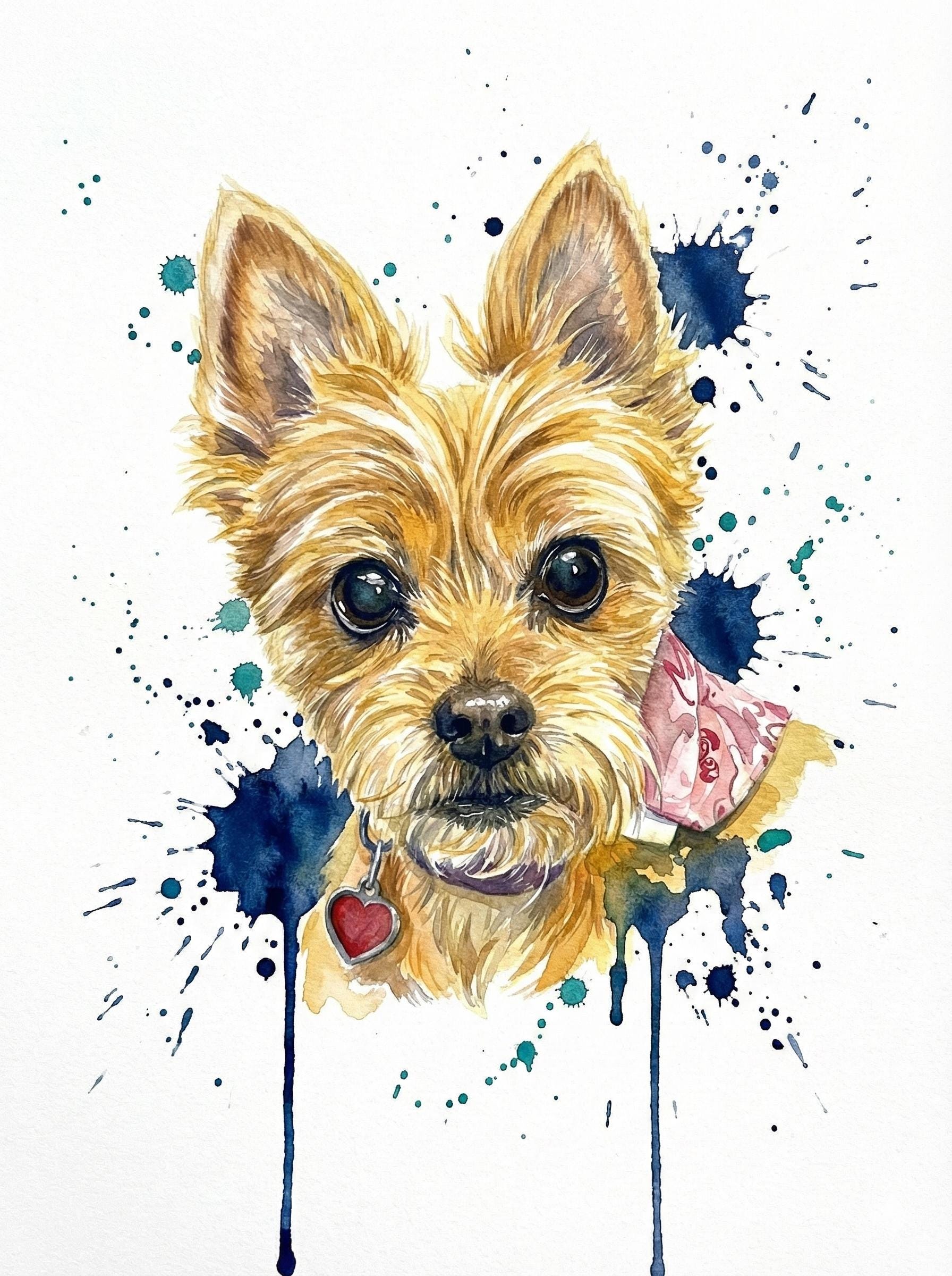 ColorfulPetsCo Custom Abstract Pet Portrait Canvas Poster Wall Art