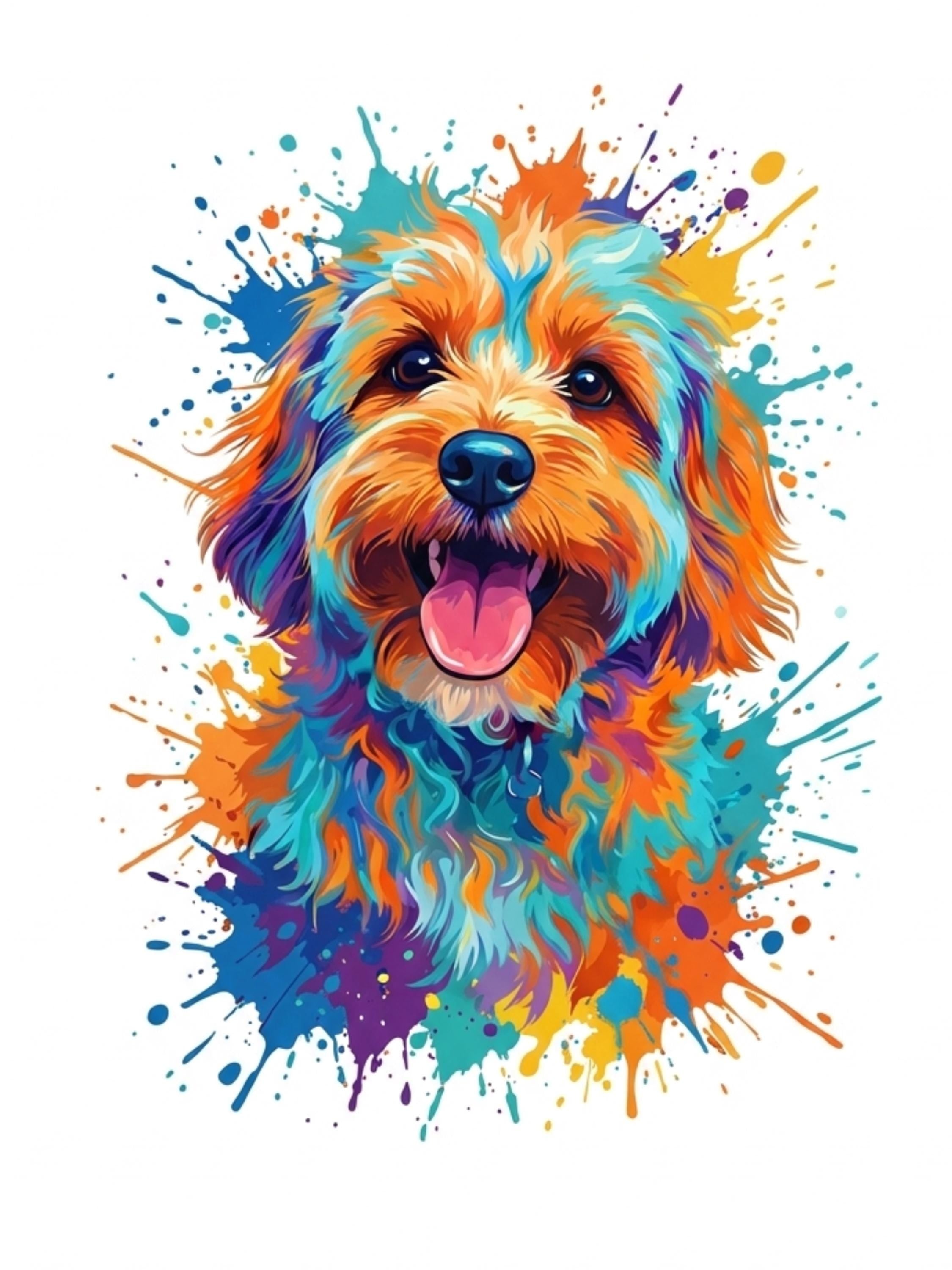 Custom Abstract Pet Portrait Canvas Poster Wall Art