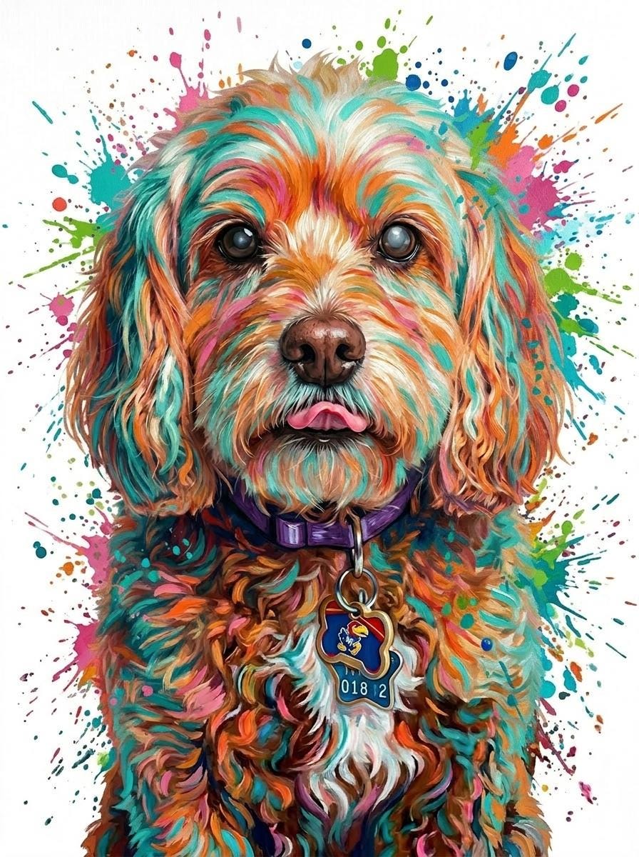 Custom Abstract Pet Portrait Canvas Poster Wall Art