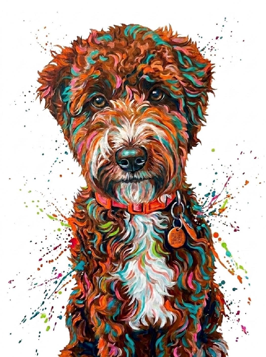  Custom Abstract Pet Portrait Canvas Poster Wall Art