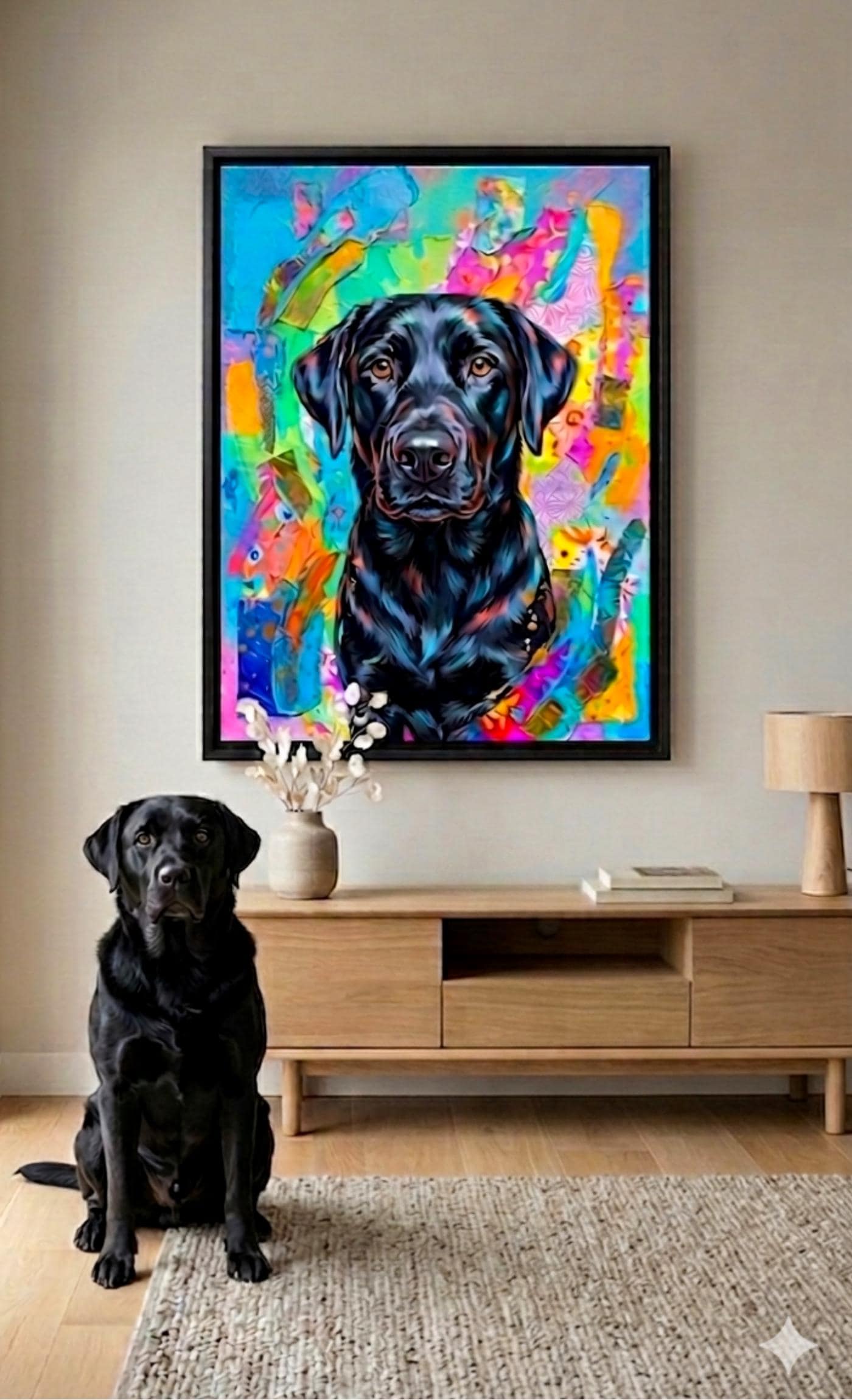 ColorfulPetsCo Custom Abstract Pet Portrait Canvas Poster Wall Art