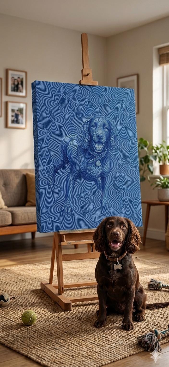 ColorfulPetsCo Custom Abstract Pet Portrait Canvas Poster Wall Art