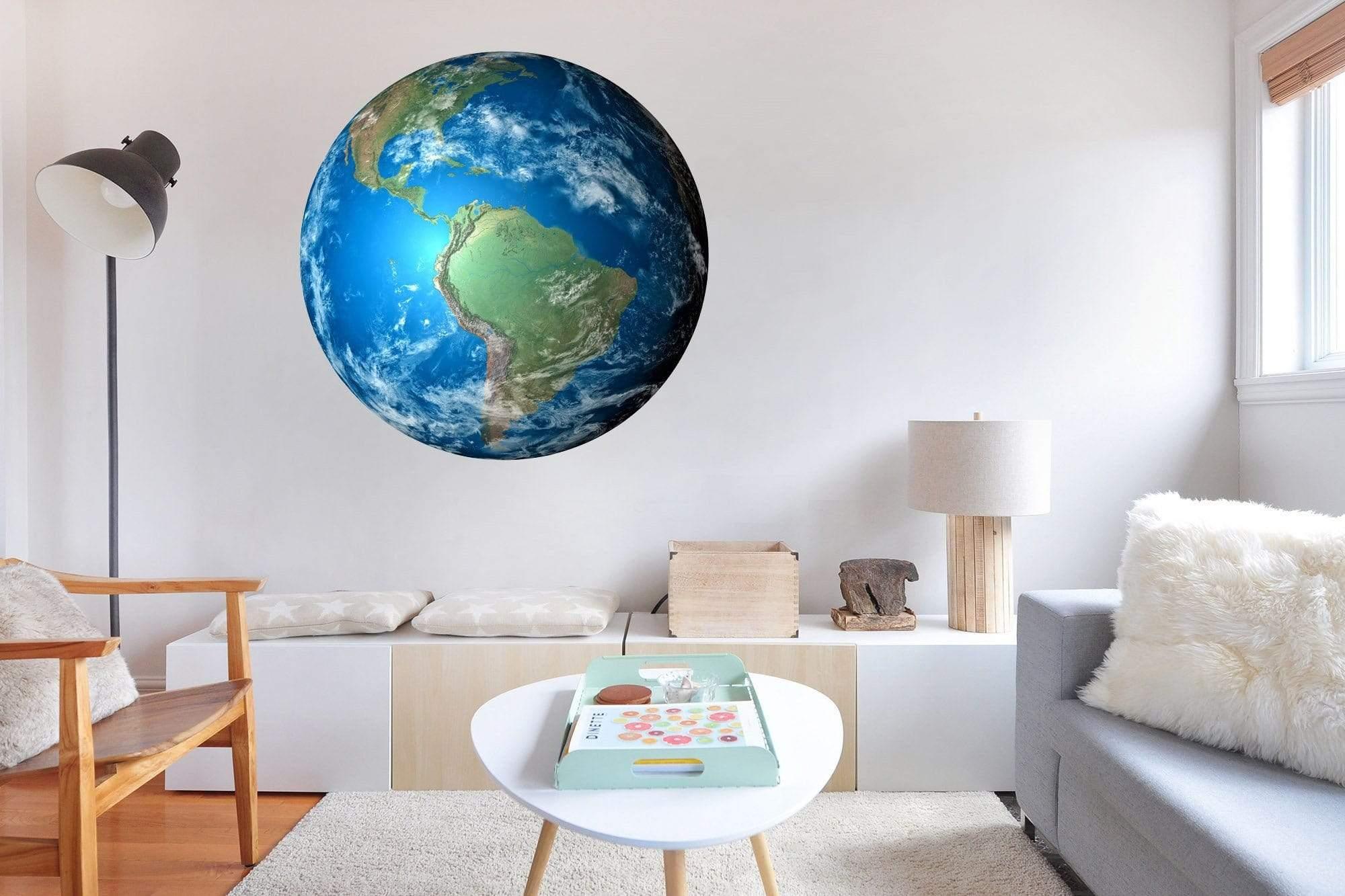 Isolated Globe Earth, removable decal, Fabric Decal, Vibrant and Sharp image