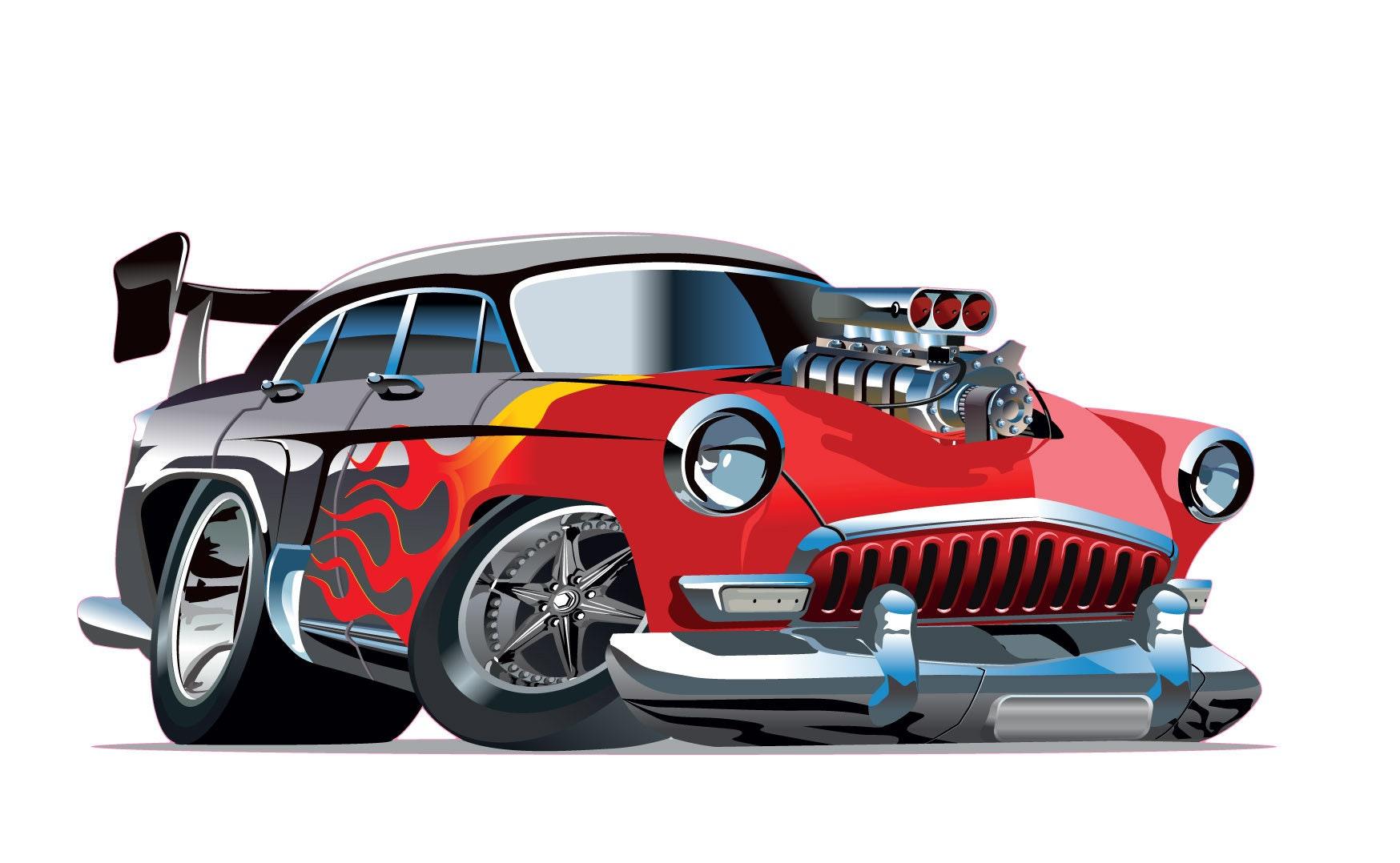 Kids Room Hot Rod Decal, Car Decal