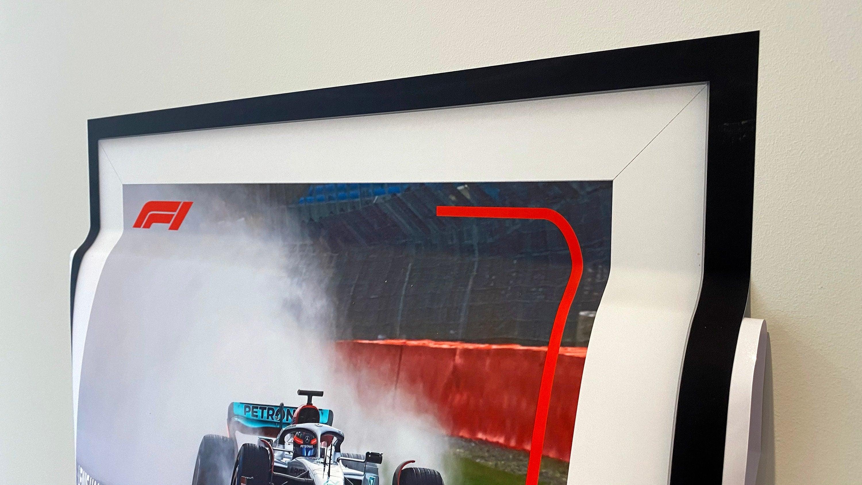 Lewis Hamilton 3D Printed Picture Frame | F1 | Mercedes F1 2022 Rain shot | Removable Car Decal | Track Shot