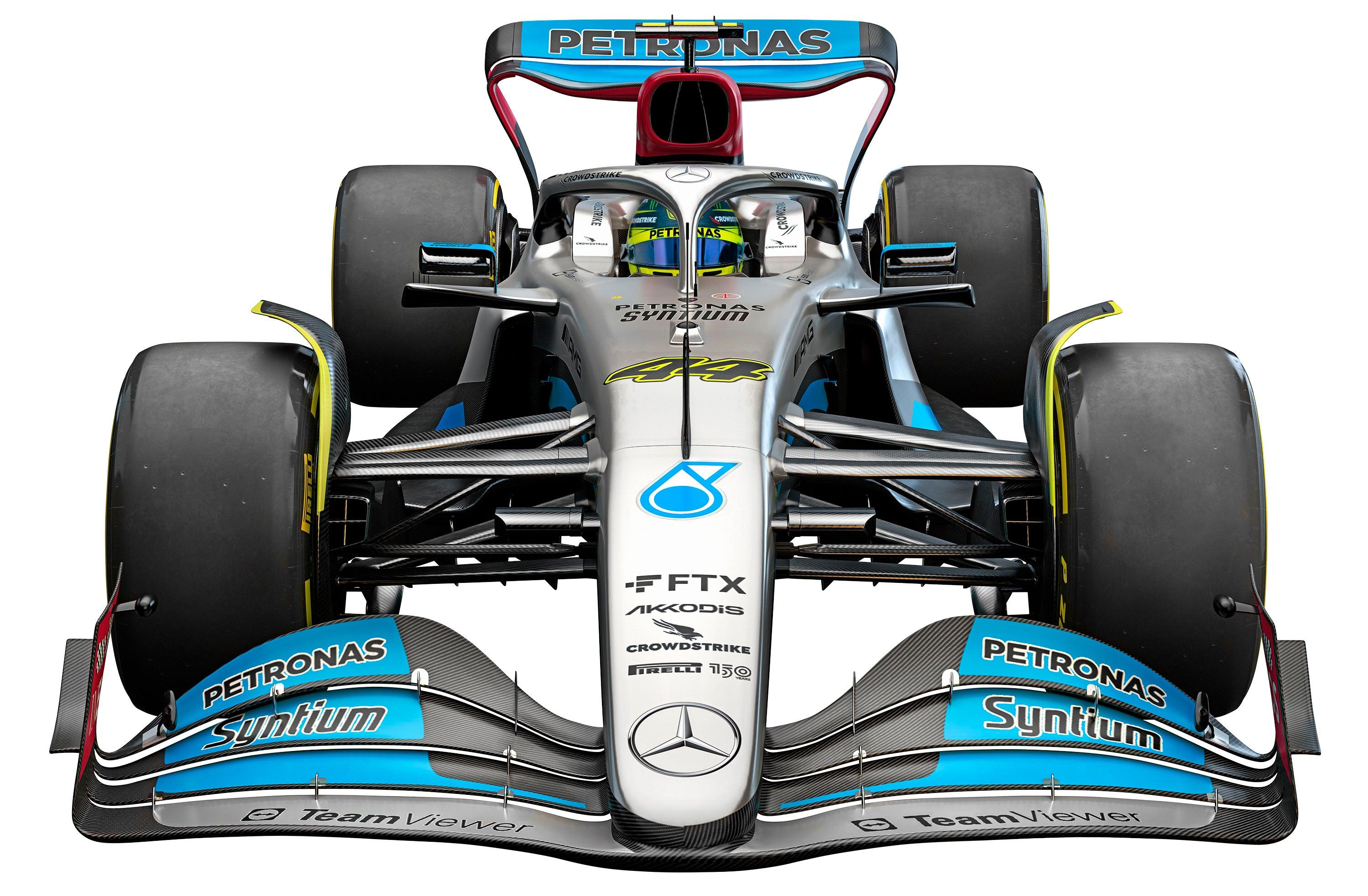 Lewis Hamilton, Mercedes 2022 Livery W13_Front View 023