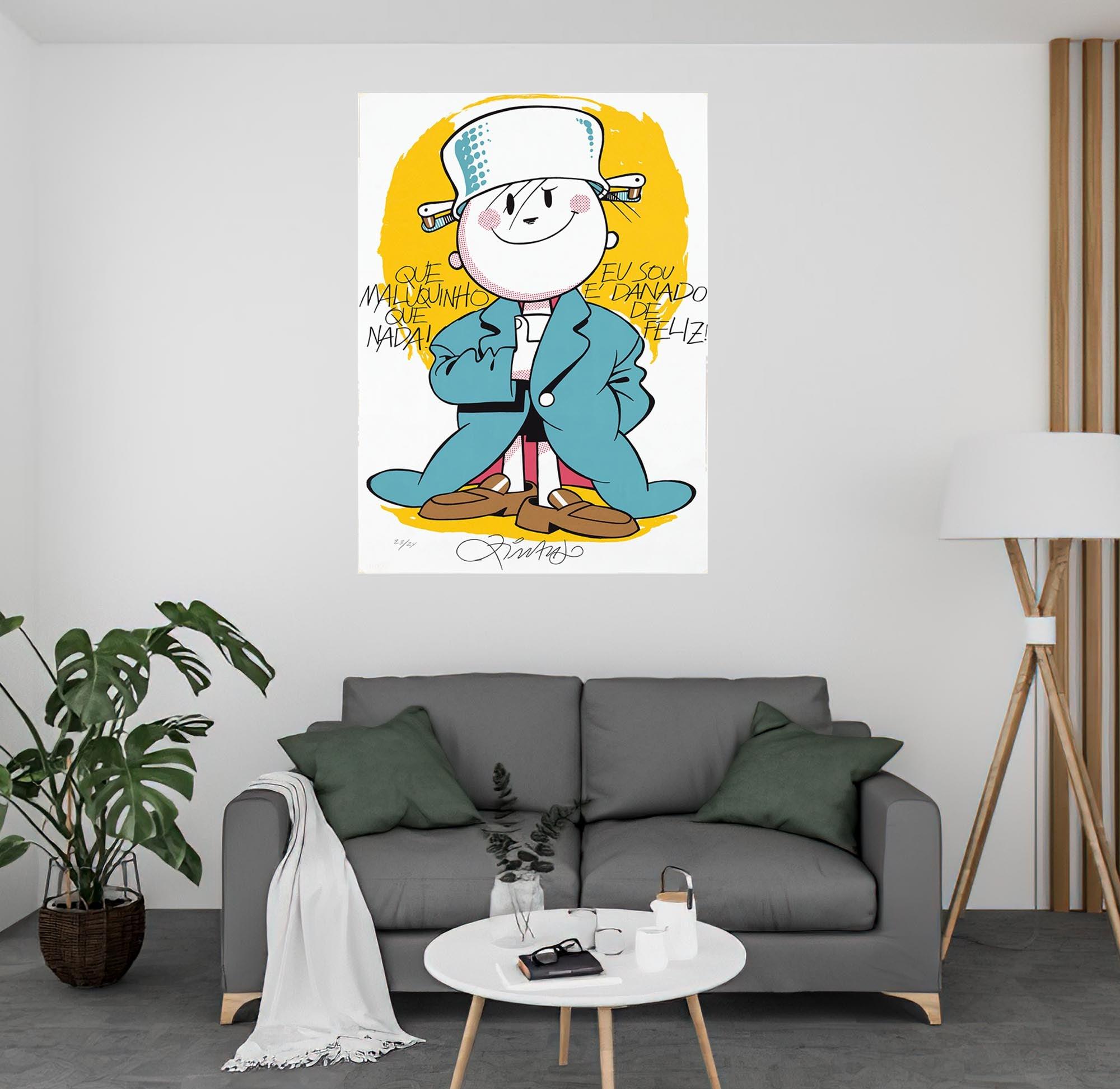 CoolWalls.ca Posters, Prints, & Visual Artwork Manino Maluquinho Danado de Feliz Ziraldo Alves Pinto Poster Vintage Artwork: Peel_n_Stick onto the wall, wallpaper like fabric