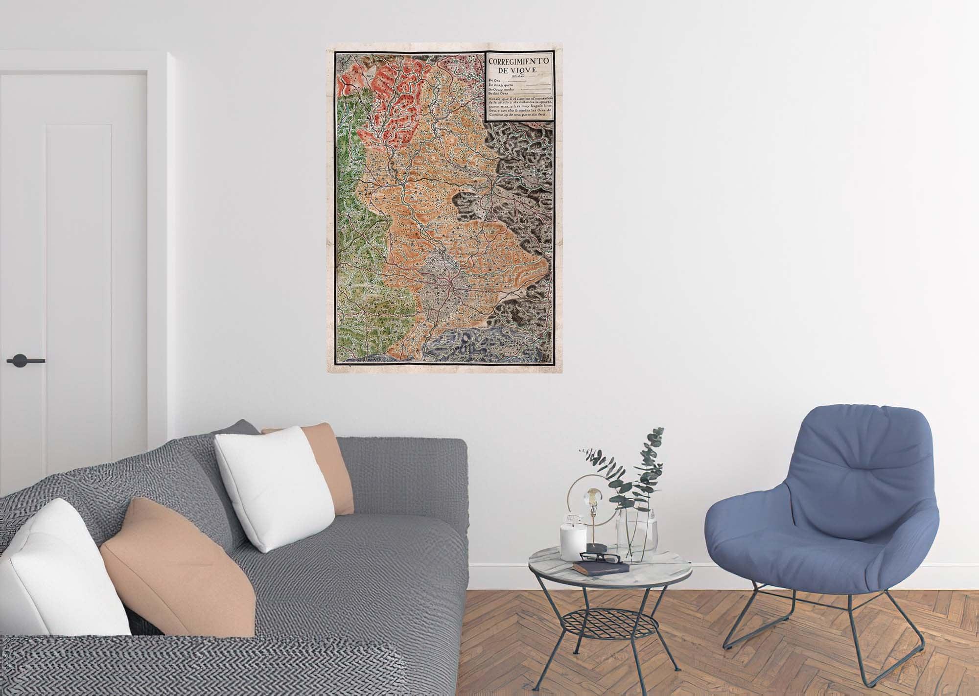 CoolWalls.ca diecut Map of Darnius Made in 1795, Wall Decal Sticker Wallpaper, PEEL-N-STICK, removable anytime. Great for a classroom