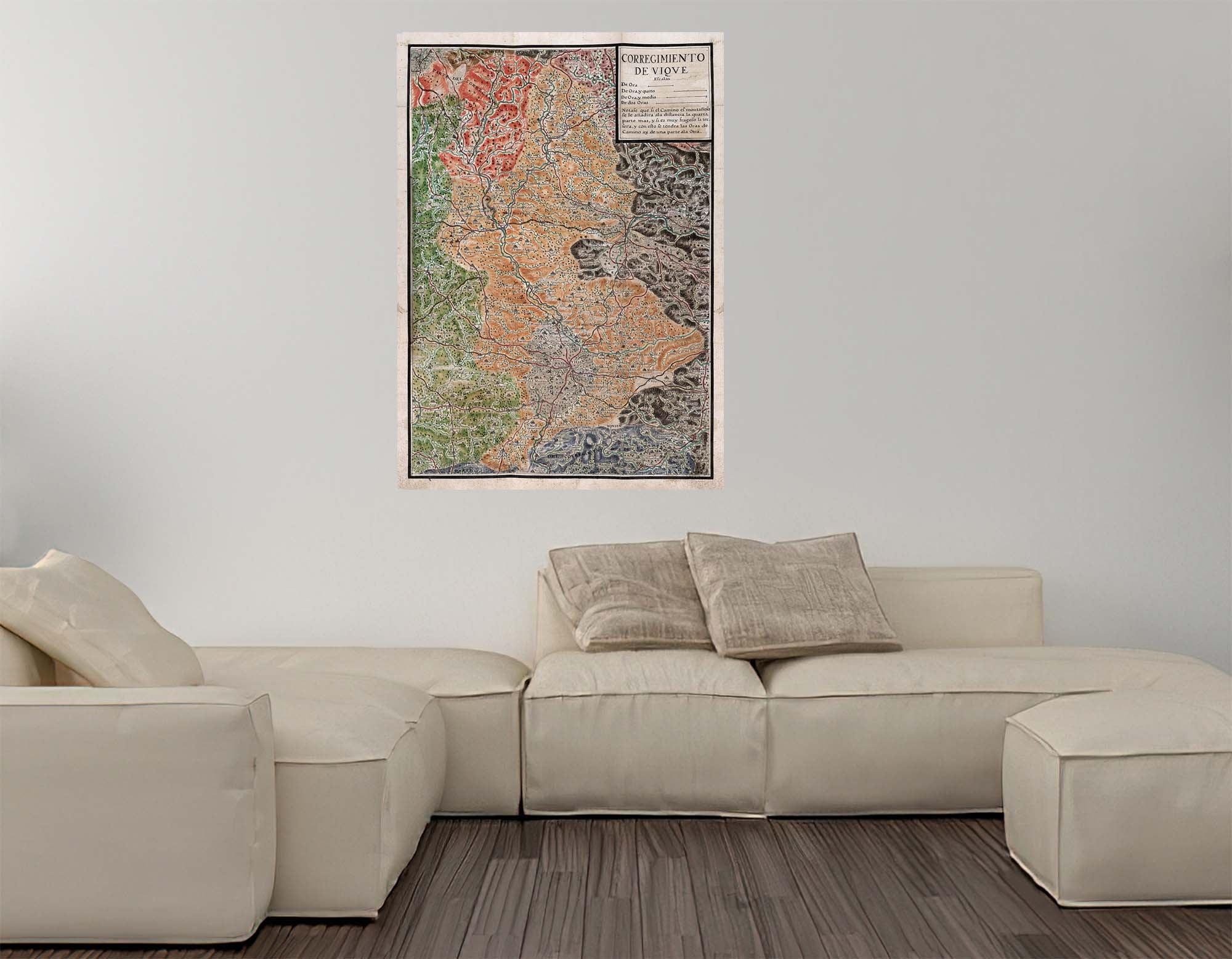 CoolWalls.ca diecut Map of Darnius Made in 1795, Wall Decal Sticker Wallpaper, PEEL-N-STICK, removable anytime. Great for a classroom