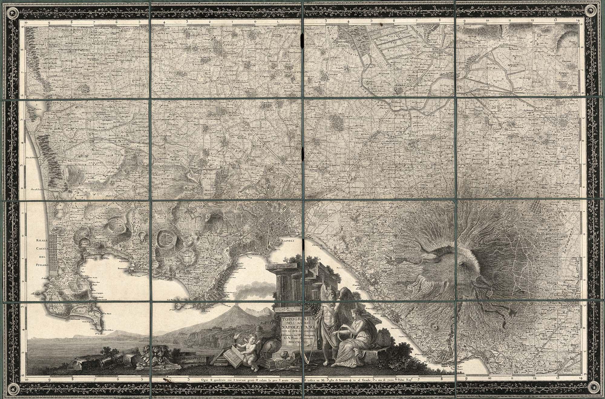 CoolWalls.ca diecut Map of Naples Made in 1865, Wall Decal Sticker Wallpaper, PEEL-N-STICK, removable anytime. Great for a classroom