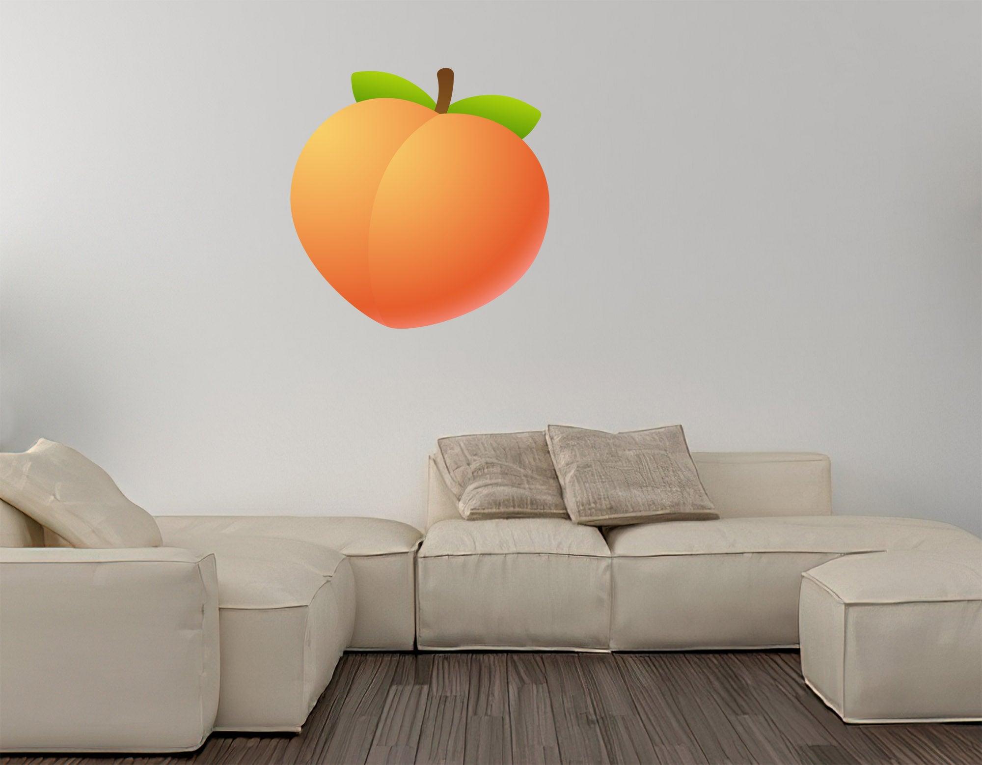 Peach Bum Emoji Decal, Removable
