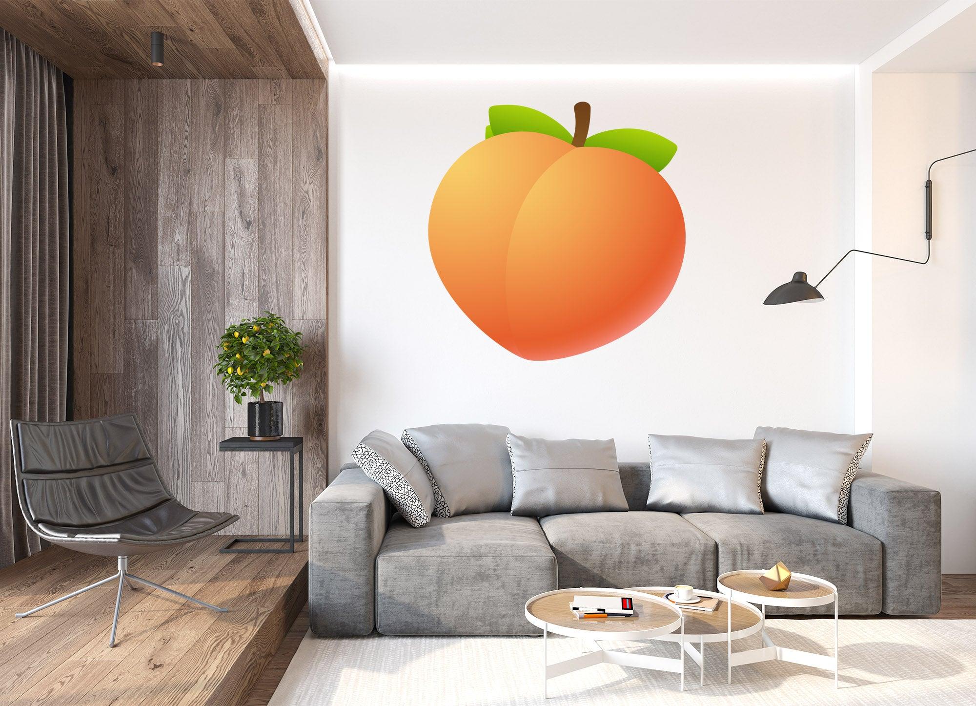 Peach Bum Emoji Decal, Removable