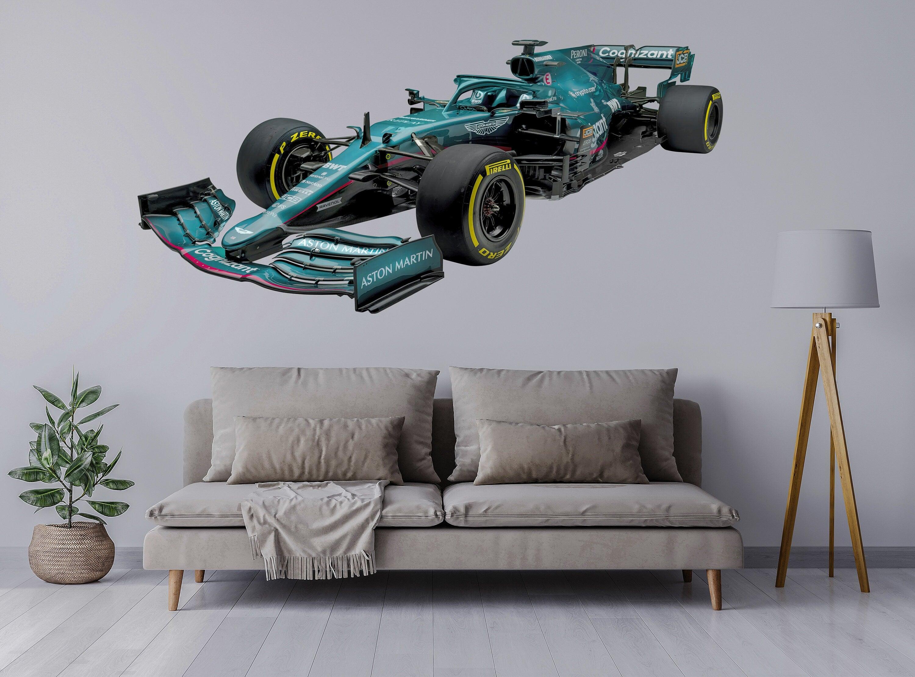 Formula 1 Race car, F1 2021 Aston Martin AMR21 Launch Wall Decal Sticker 002