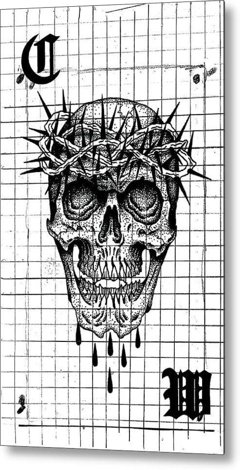 Pixels Metal Print 7" x 12" Richard Skull  - Metal Print