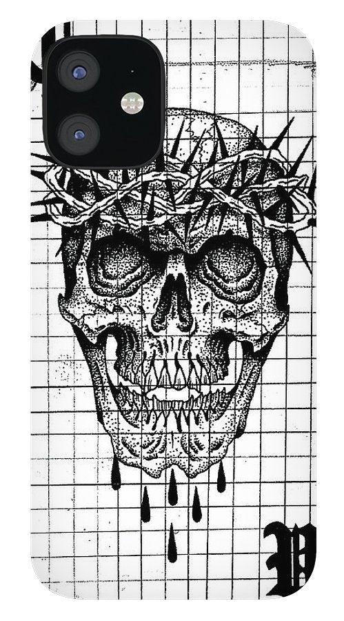 Pixels Phone Case iPhone 12 Mini Case Richard Skull  - Phone Case