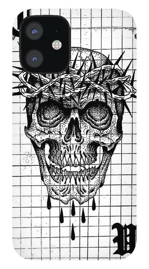 Pixels Phone Case iPhone 12 Case Richard Skull  - Phone Case