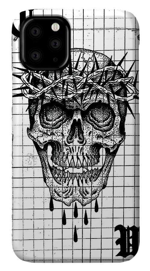 Pixels Phone Case iPhone 11 Pro Case Richard Skull  - Phone Case
