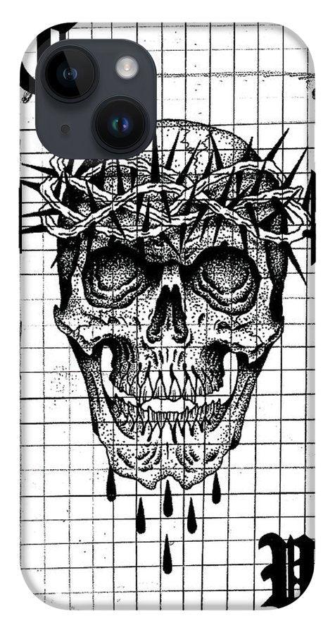 Pixels Phone Case iPhone 14 Plus Tough Case Richard Skull  - Phone Case