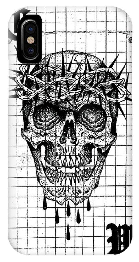 Pixels Phone Case iPhone XS Case Richard Skull  - Phone Case