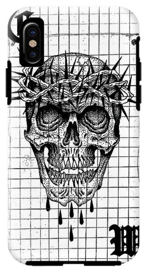 Pixels Phone Case iPhone XS Tough Case Richard Skull  - Phone Case