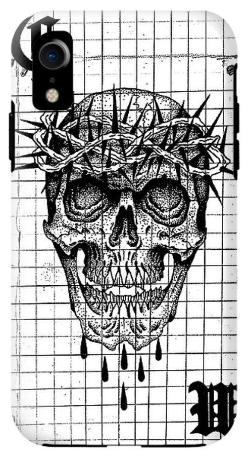 Pixels Phone Case iPhone XR Tough Case Richard Skull  - Phone Case