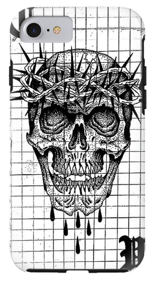 Pixels Phone Case iPhone 8 Tough Case Richard Skull  - Phone Case