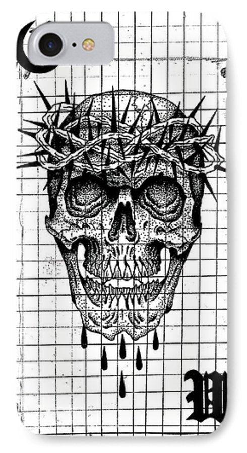 Pixels Phone Case iPhone 7 Case Richard Skull  - Phone Case