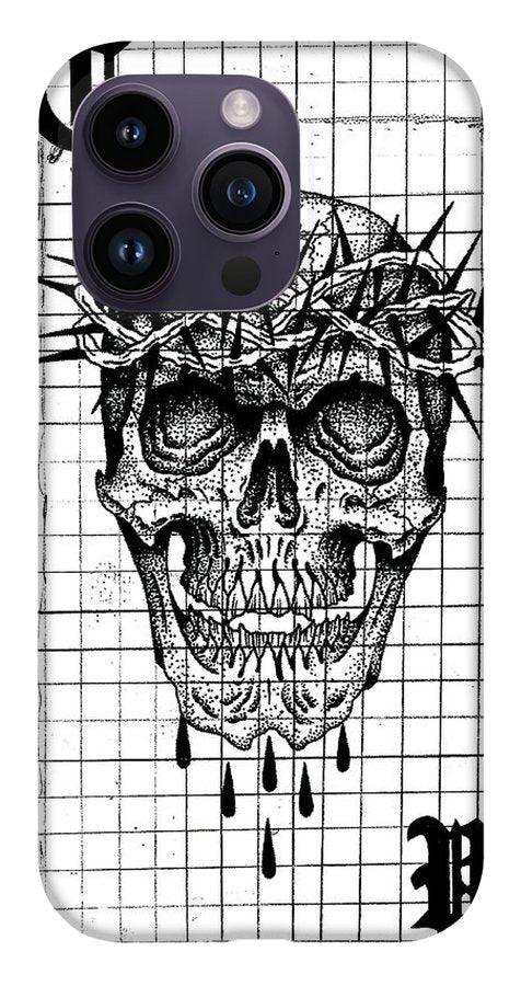 Pixels Phone Case iPhone 14 Pro Max Case Richard Skull  - Phone Case