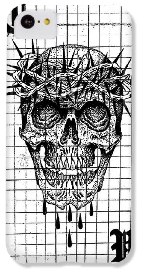Pixels Phone Case iPhone 5c Case Richard Skull  - Phone Case