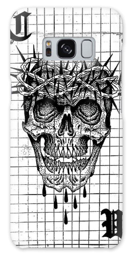 Pixels Phone Case Galaxy S8 Case Richard Skull  - Phone Case